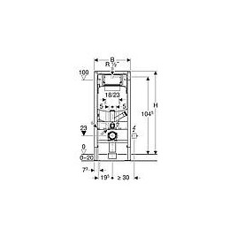 Element WC Duofix 112 cm Duofresh avec Sigman encastre 320 aspiration odeur par evac dair