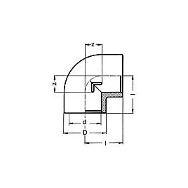 PVC-U - Raccord adhesif Coude 90°, 110 mm, manchon adhesif bilateral