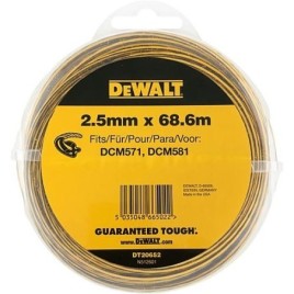 Fil de coupe DeWALT DT20652 pour débrousailleuse et coupe-herbe Ø 2,5mm, longueur 68,6m