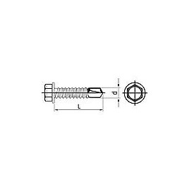 Vis autoforeuse 6 pans DIN 7504 K, zingué, ø 3,9 mm Longueur 19mm, UE 100 pcs