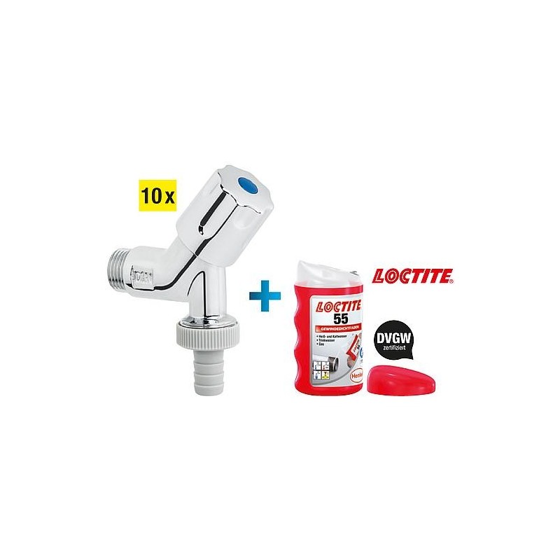 kit promo vanne raccordement sur appareil 1/2". + 1 loctite ruban pour filetage Loctite 55