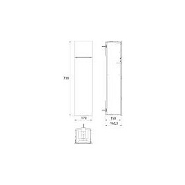 Module WC emco asis pure encastré, butée droite 730mm blanc alpin