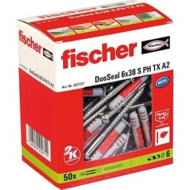 Cheville Fischer Duo Seal 6x38 S A2 vis incluse 4,5x60, UE 50