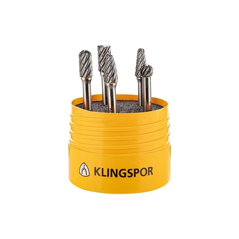 Kit Fraise-carbure KLINGSPOR 5 piéces denture spéciale