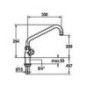 Mitigeur d’évier à deux poignées KWC Gastro cuisine professionnelle bec orientable, déport 300 mm, chromé