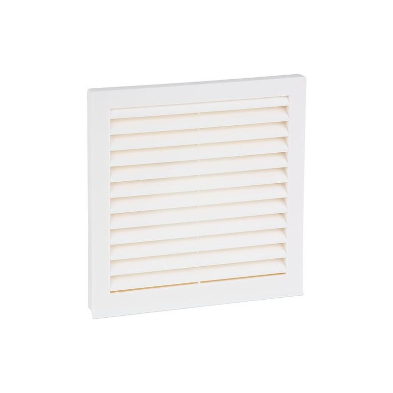 Grille d’aeration NW100 plastique blanc avec moustiquaire