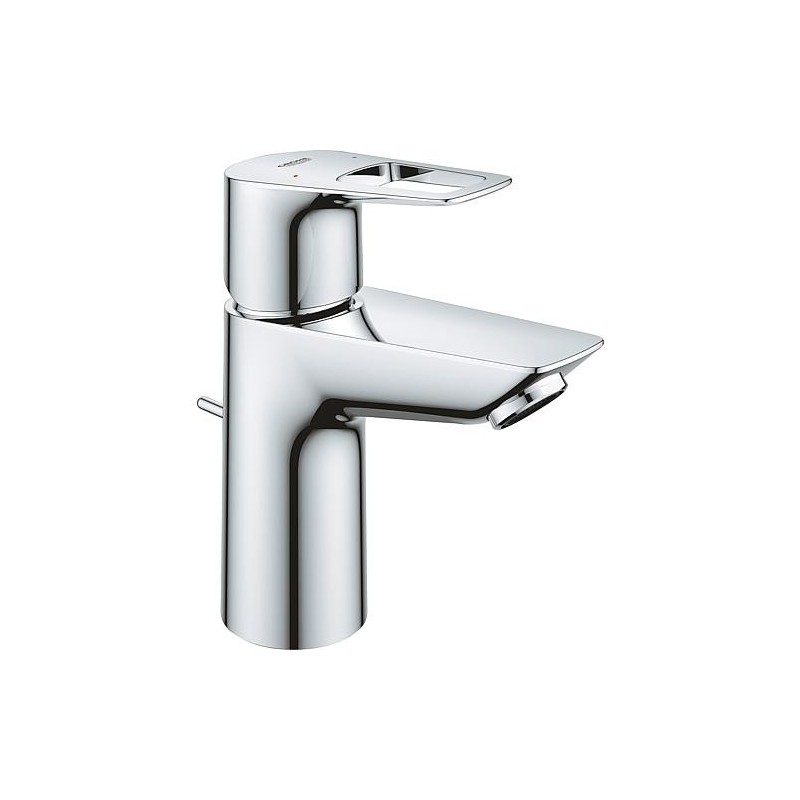 Mitigeur de lavabo Grohe Bauloop S-Size saillie 93 mm chrome avec garniture d’écoulement