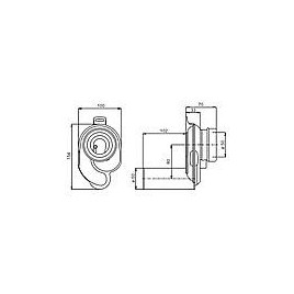 PE-Urinoir-siphon d’ecoulement sortie horizontale DN50 avec ouverture d’inspection