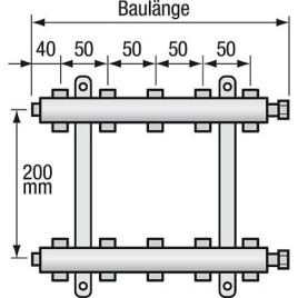 Distributeur de chauffage Strawa 11 groupes type e-class 5211 écrou 1’’ rotation libre