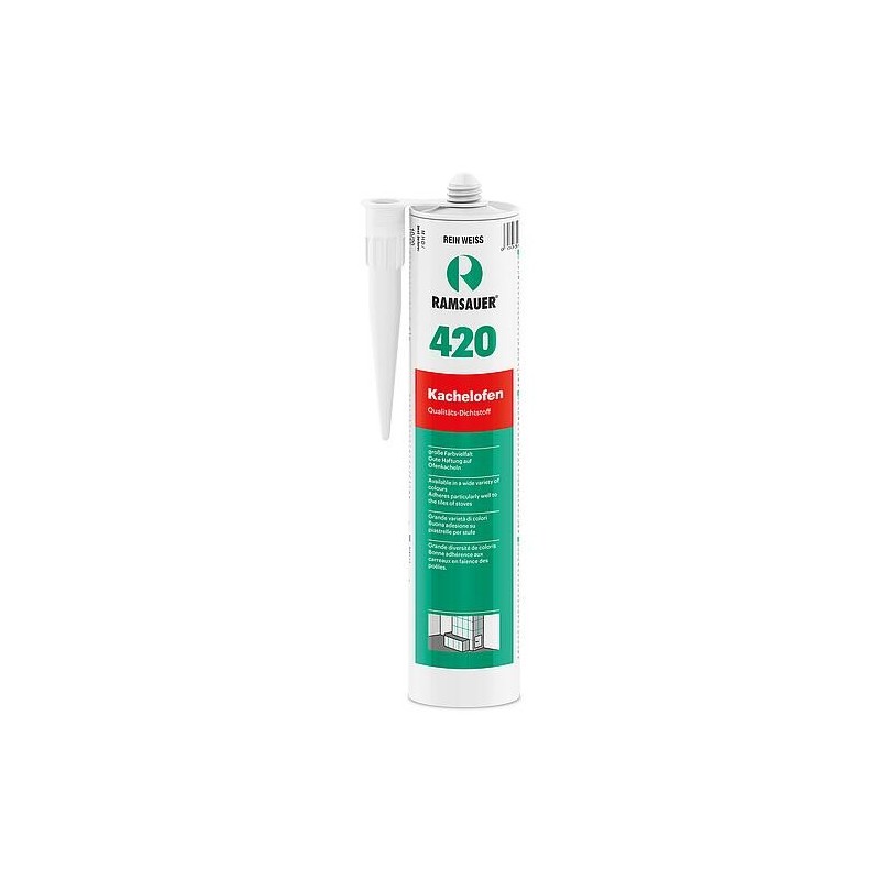 Poêle à faïence 420 brun noyer, mastic pour joints résistant à la température Cartouche de 310 ml