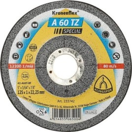 Disque de découpage KLINGSPOR coudé 125x1,0x22,23mm