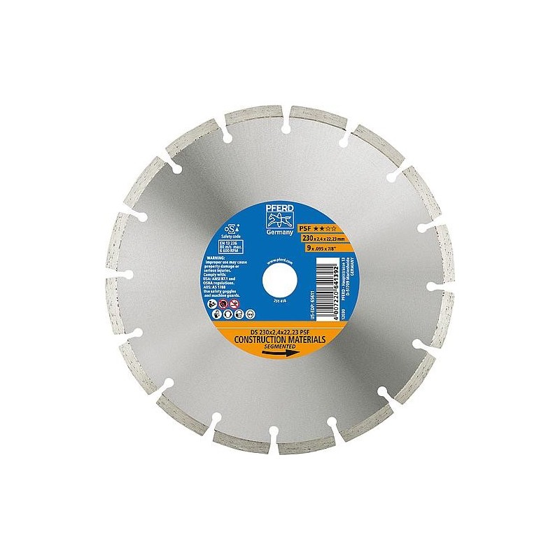 Disque diamant PFERD Ø 230 x 2,4 x 22,23mm