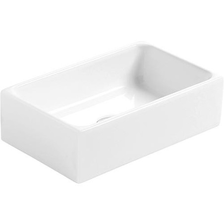 Vasque à poser Elinam 410x250x120 mm sans trou de robinet céramique blanc