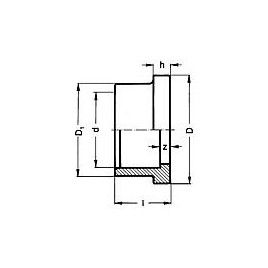 PVC-U - Raccord adhesif Douille a collet, 63 mm, pour bague d etancheite plate