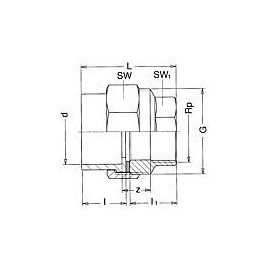 PVC-U - raccord à coller raccord vissé PVC-U/V2A, 63 mm x 2", filet femelle