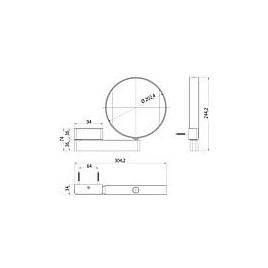 LED-Miroir cosmétique mural emco prime, grossissement 3-/7x Ø 202mm, 1 bras