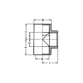 PVC-U - Raccord adhesif Piece en T, 20 mm, manchon adhesif universel