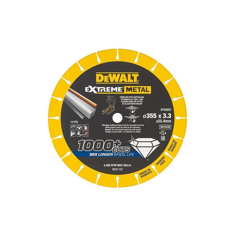 Disque diamant DeWALT DT40257-QZ. diam350x3,3x25,4mm