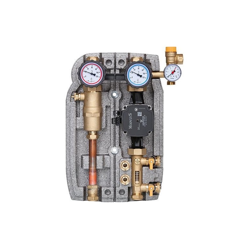 Reservoir solaire Easyflow 22mm 2 circuits,8-28l/min sep. d’air, Grundfos UPM3 Hybride 25-70