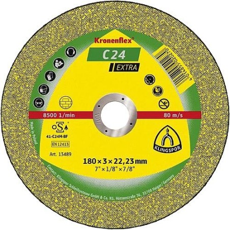 Disque à tronçonner KLINGSPOR C 24 EXTRA 115 x 2,5 x 22,23 mm, Contre-coudé