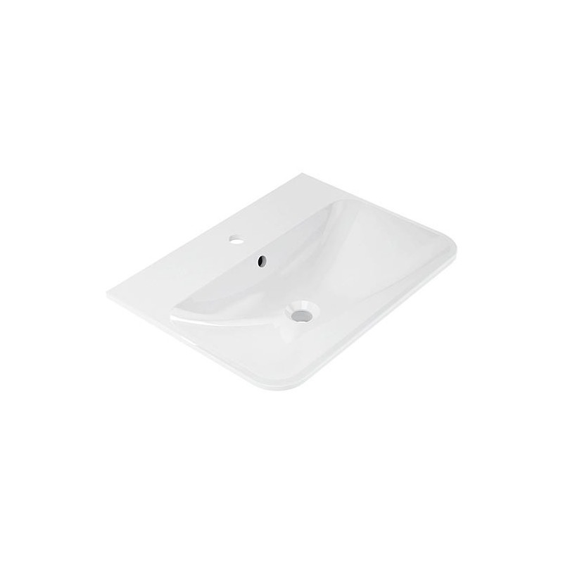 Lavabo Design ANNIKA 600x148x450 mm fonte minérale blanc