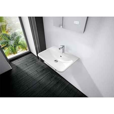 Lavabo Design ANNIKA 600x148x450 mm fonte minérale blanc