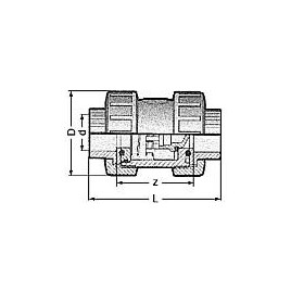 PVC-U - Raccord adhesif Clapet de retenue, 40 mm, commande par ressort