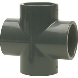 PVC-U - Raccord adhesif Piece en croix, 40 mm, manchon adhesif universel