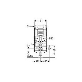 Element GIS pour WC mural 114 cm avec Omega UP-SK 12 cm en avant/en haut