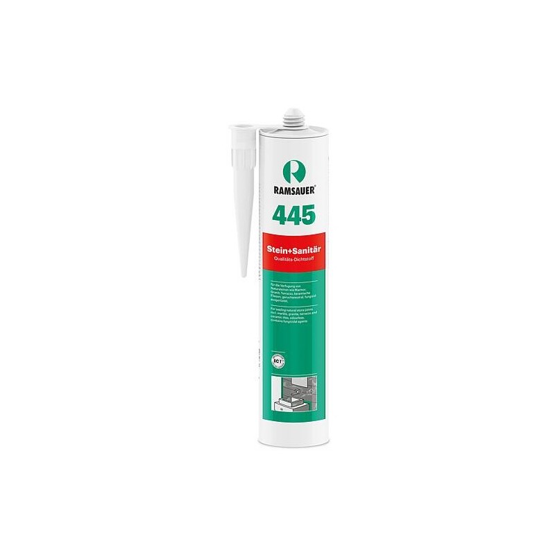 Silicone neutre RAMSAUER 445 pierre + sanitaire [blanc] cartouche 310ml