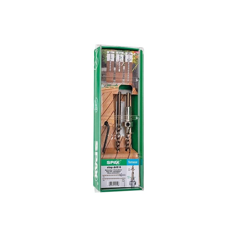 Kit Foret fraise SPAX® 2x forets bois 6 mm, 1x fraise 9,5mm, 1x clé à six pans creux