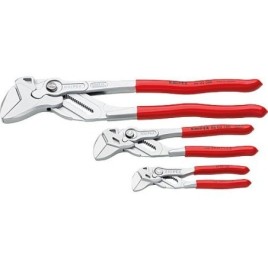 Kit Clé à pince KNIPEX 3 pièces comprenant chacune 1x 125, 180 et 300mm