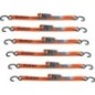 Sangles, une piece, orange sangle 25mm, longueur 4m, PVC, emb 6pcs,12 crochets S inclus,