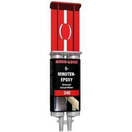 Colle Epoxy 5 minutes EURO-LOCK LOS 340 double séringue 24ml + adaptateur + duse mélangeuse