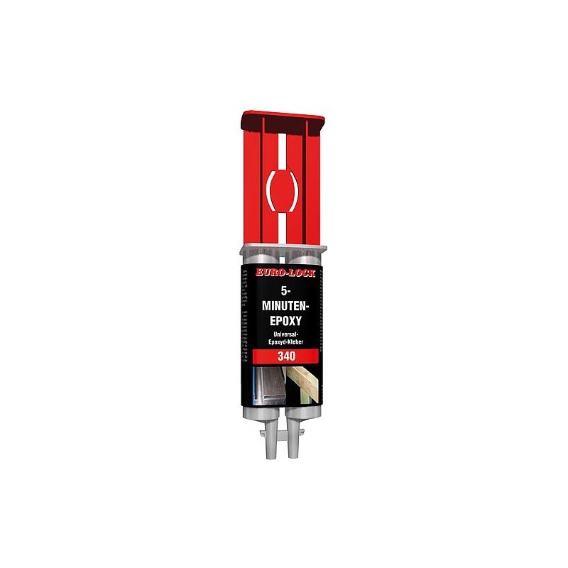 Colle Epoxy 5 minutes EURO-LOCK LOS 340 double séringue 24ml + adaptateur + duse mélangeuse