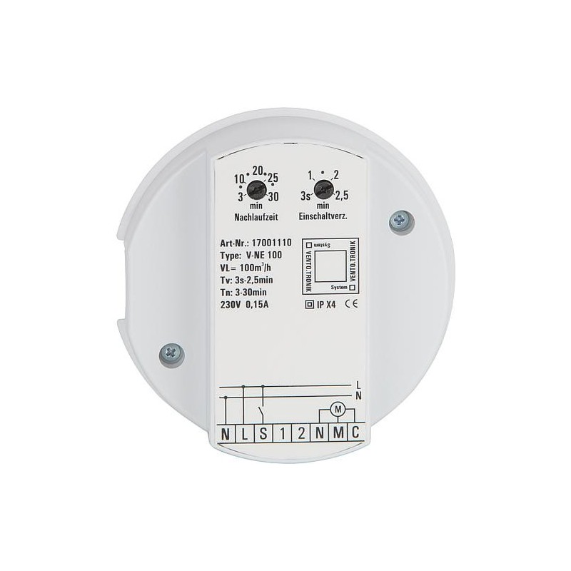 Module de commande Evenes V-NE100 100m³/h avec poursuite de fonct. temporisation de démarrage