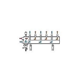 Collecteur de chauffage DN25 , 3+1 circuits avec désemboueur magnétique et purgeur