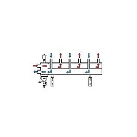 Collecteur de chauffage DN25 , 3+1 circuits avec désemboueur magnétique et purgeur