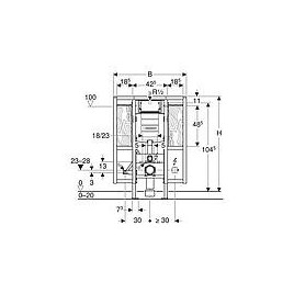 Duofix Geberit 112cm avec Sigma UP320, sans barriere, pour poignee a clapet