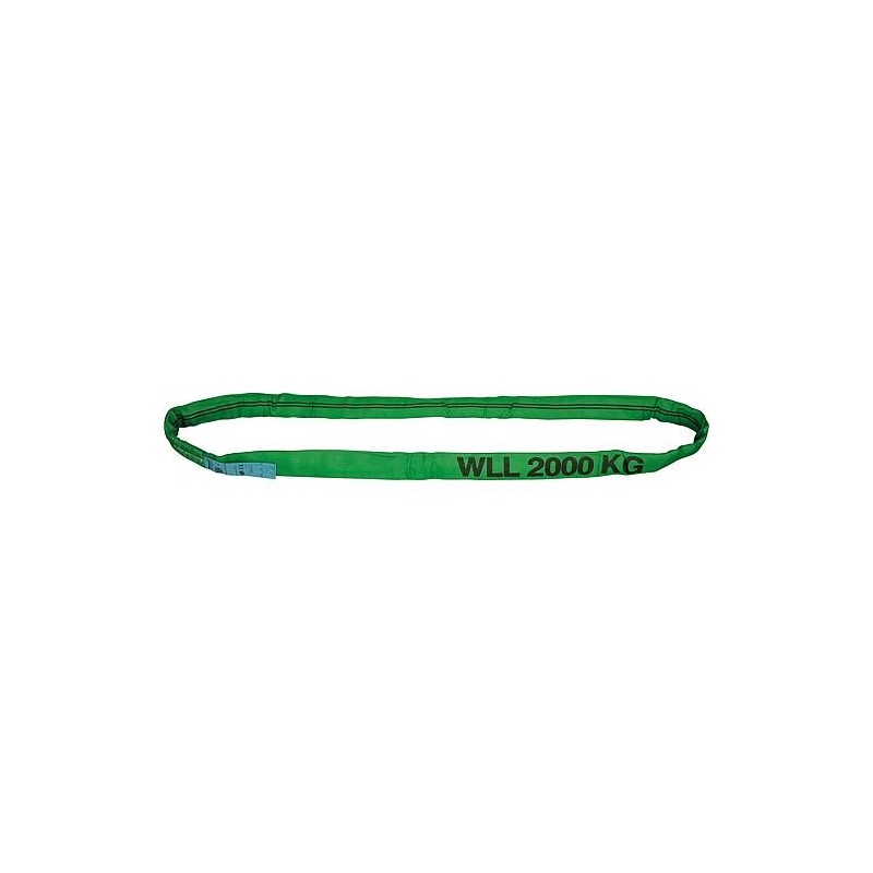 Sangle ronde en polyester DIN EN1492-2 vert 2t, longueur 6m