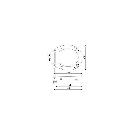 Lunette WC thermoplastique massif abumed public