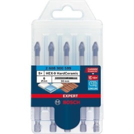 Kit Foret carrelage BOSCH 5 pcs. HardCeramic Ø 6 mm avec 1/4" hexag.