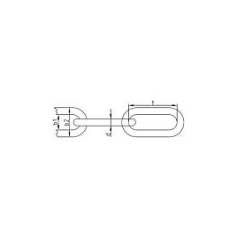 Chaine inox A4 maillons longs ø 6,0 mm, Longueur: 50 m