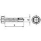 Vis DIN 7504 tete a six pans ø 4,2 mm, L  19 mm, zingue, UE 1000 pieces