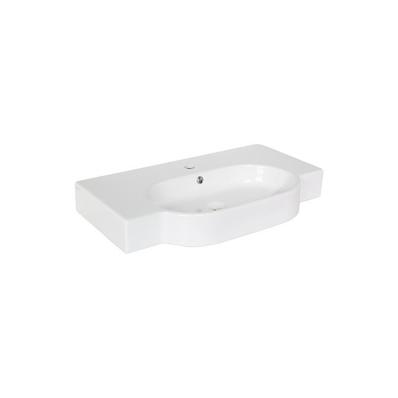 Vasque AREA lxhxp: 810x110x450 mm 1 trou robinet céramique blanc