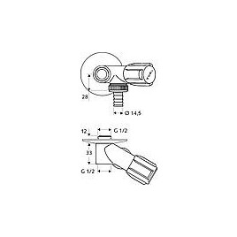 Schell Vanne de raccordement Comfort + clapet anti-retour p.pompe puisage, DN15 1/2", chrome