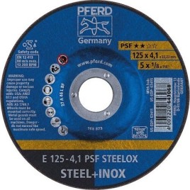 Disque à meuler PFERD Ø 125 x 4,1 x 22,23mm pour acier, inox