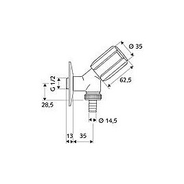 Schell Vanne Secur verrouillabel, avec clapet anti-retour, DN15 1/2", chrome