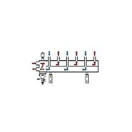 Collecteur de chauffage DN25, 2+1 circuits, avec robinet de vidange et purgeur