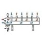 Collecteur de chauffage DN25, 2+1 circuits, avec robinet de vidange et purgeur